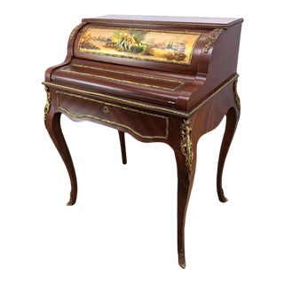 French Louis XV Vernis Martin Style Rollingtop Desk For Sale