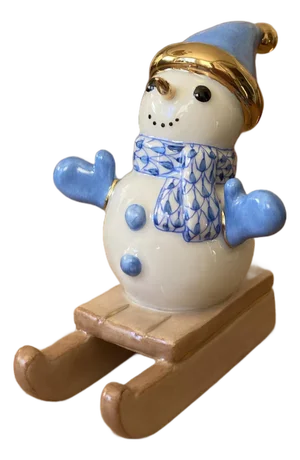 Herend Sledding Snowman