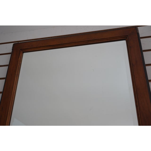 Glass Campaign Style Cherry Rectangular Mirror For Sale - Image 7 of 8