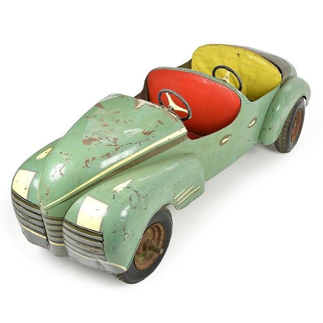 Vintage Children's Car, 1940s For Sale - Image 11 of 11