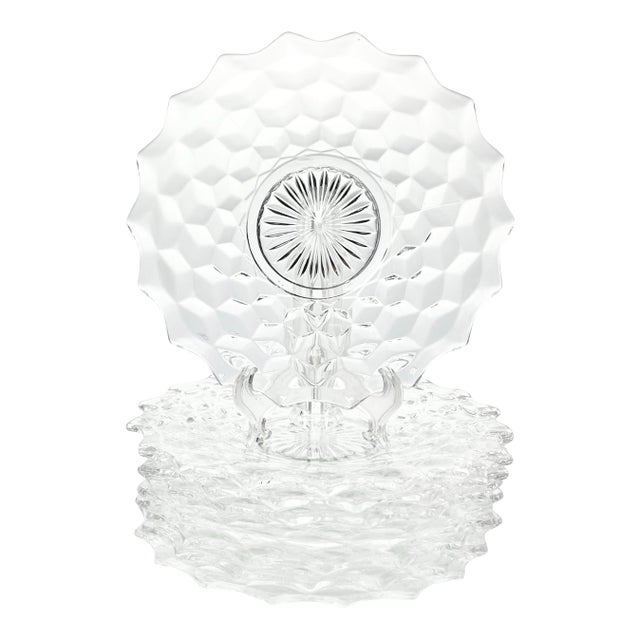 1960s Fostoria “American” Glass Salad Plates - Set of 8 For Sale