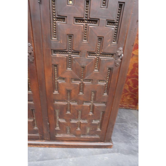 Spanish Colonial Three-Door Cabinet For Sale In Los Angeles - Image 6 of 8
