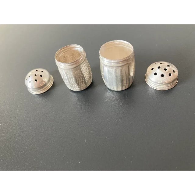Art Deco Vintage Sterling Silver Salt & Pepper Shakers - a Pair For Sale - Image 3 of 12