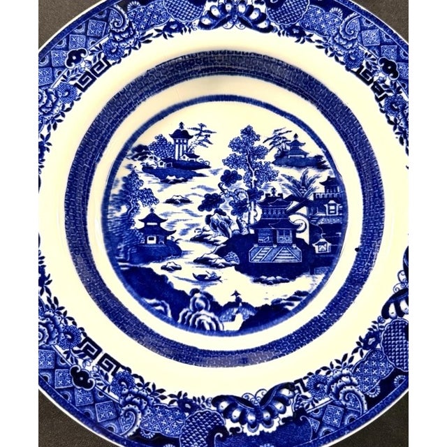Early 20th Century Spode Copeland Temple Landscape II Blue Transferware Service for Nine – Gilman Collamore, New York - 18 pcs For Sale - Image 10 of 18