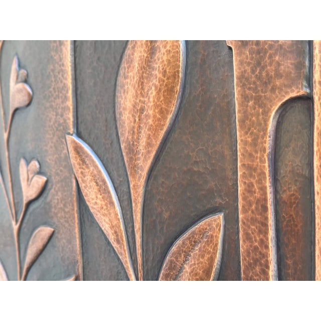 Metal Wall Relief Sculpture With Flowers & Architecture "Copper Botanica" by Jeremy Maronpot For Sale - Image 14 of 17