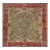 1920s Gray Classic Medallion Antique American Hooked Cotton Rug Square Carpet For Sale