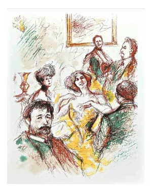 Jacques Pecnard, Conversation, Lithograph, Mid-20th Century