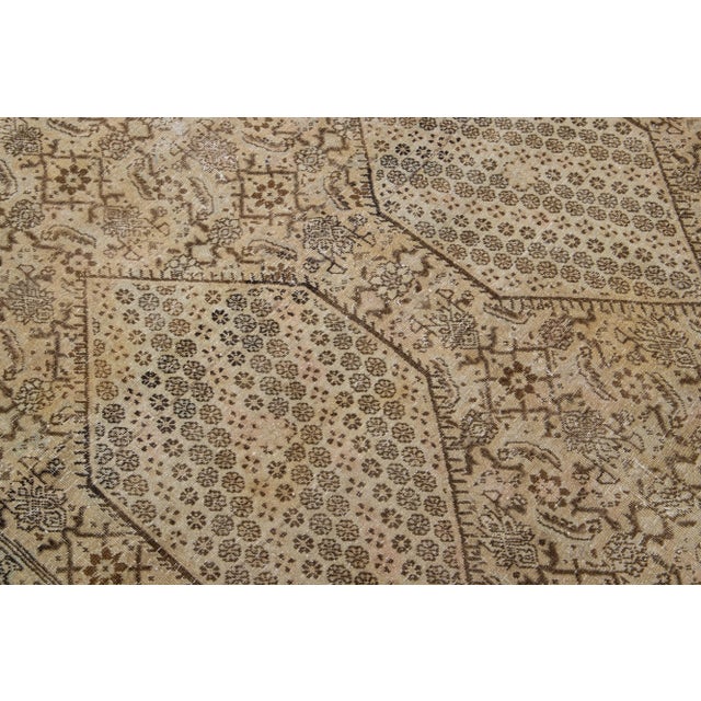 Early 20th Century 1900's Antique Persian Tabriz Brown Wool Rug With Allover Pattern For Sale - Image 5 of 7