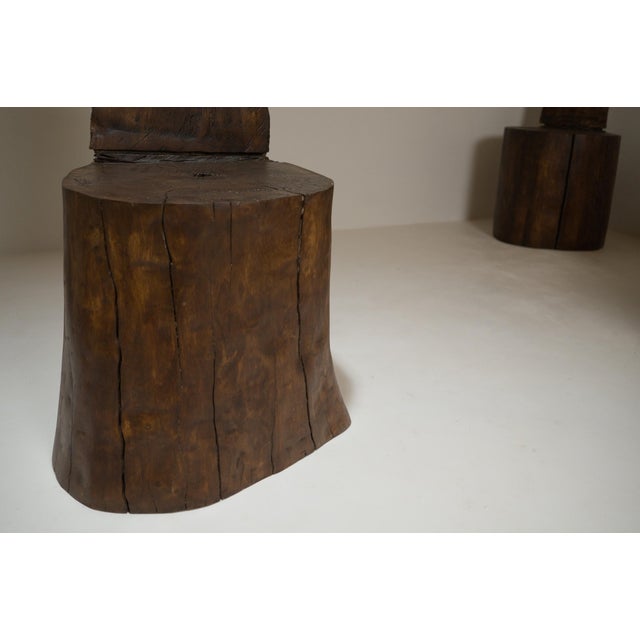 Wood Vintage French Vernacular Monoxyl Chairs in Birch, 1960s, Set of 4 For Sale - Image 7 of 18