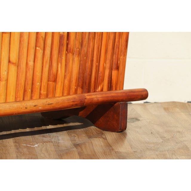 Mid Century Vintage Bamboo Tiki Bar | Tropical Coastal Bohemian Bar Cabinet For Sale - Image 10 of 18