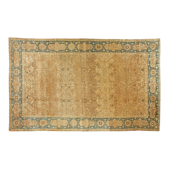Fine Antique Persian Tabriz Handmade Wool Rug For Sale