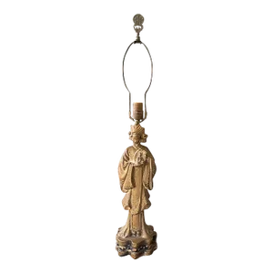 Early 20th Century Vintage Guan Yin Chinese Deity Lamp