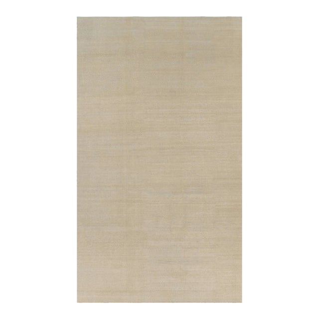 Rug & Kilim’s Oversized Contemporary Textural Solid Rug in Beige Tones - 11x19 For Sale