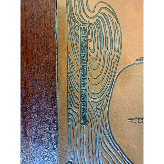 Wood Mid 20th Century Willem Dieperink Langeris Arts & Crafts Copper Panel Relief Table For Sale - Image 7 of 16