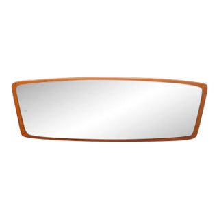 Mid Century Teak Curved Landscape Mirror For Sale