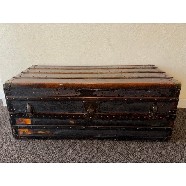 Antique Louis Vuitton Wardrobe Steamer Trunk For Sale - Image 9 of 16