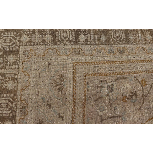 Mid-Century Vintage Oushak Rug From Turkey With Floral Geometric Medallion 5'9" X 10'6" For Sale - Image 12 of 14