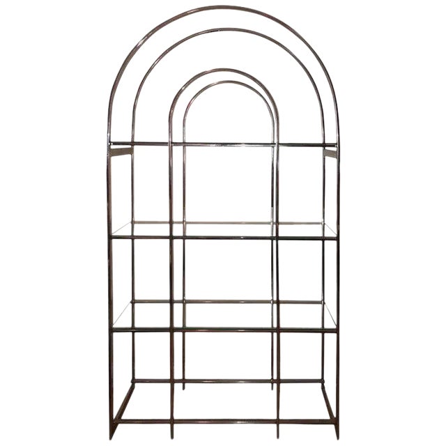 1970s Milo Baughman Style Chrome Etagere For Sale