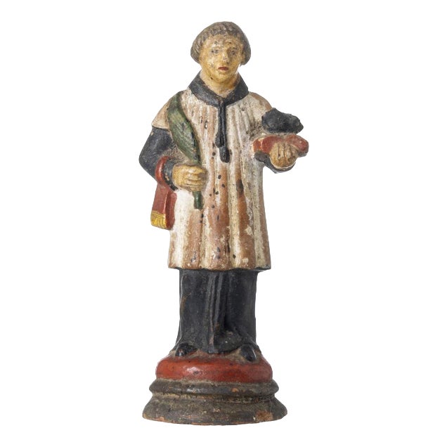 Sacred Art Saint Figurine, 1800s For Sale