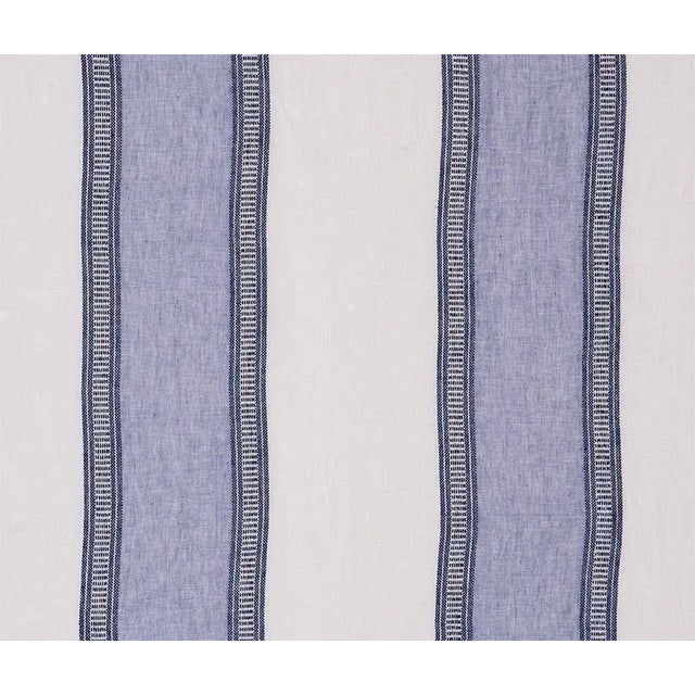 Sample - Schumacher Senita Stripe Sheer Fabric in Blue For Sale