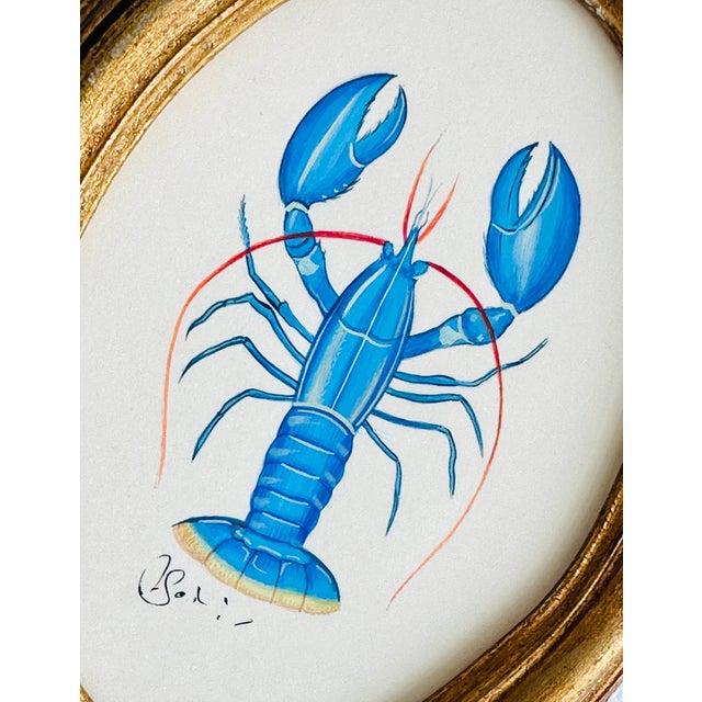 This handpainted blue lobster is all about striking color play and crisp, confident detail. Rendered in rich, saturated...