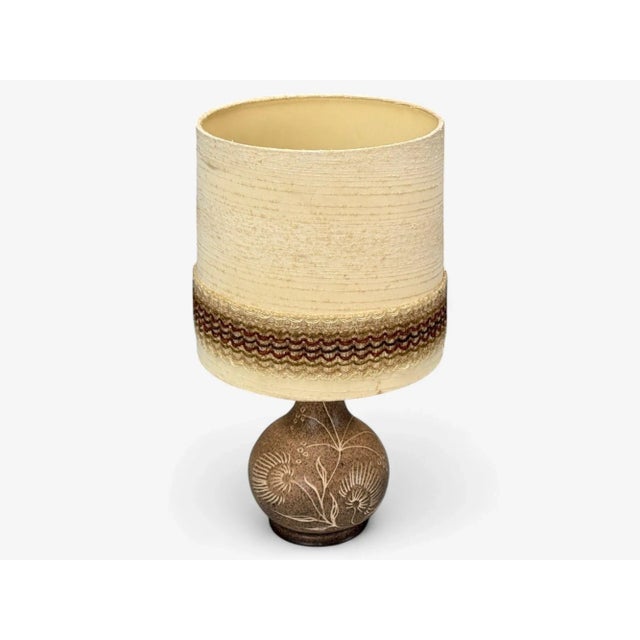 Mid-Century Modern German Modern, Brown Ceramic, Table Lamp, Germany, 1970s For Sale - Image 3 of 8