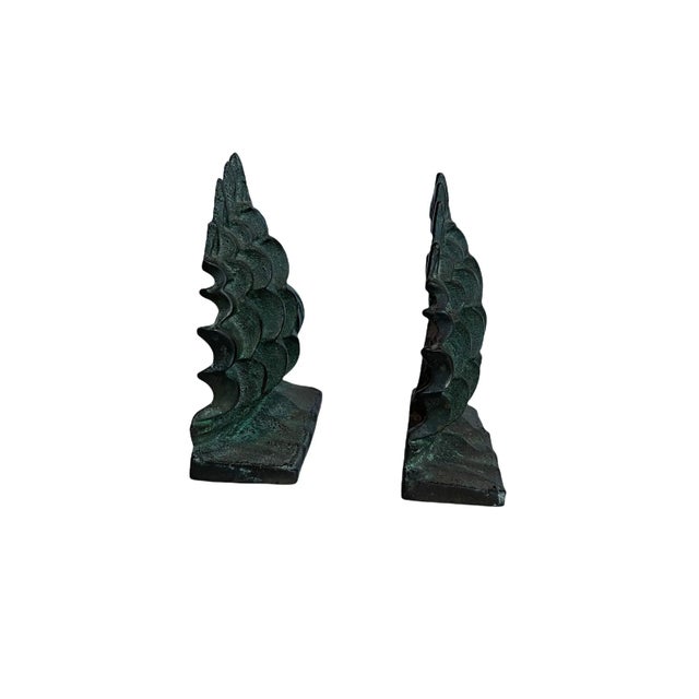 Metal Late 19th Century Turn of the Century Sculpted Bronze Ship Antique Bookends - Set of 2 For Sale - Image 7 of 11