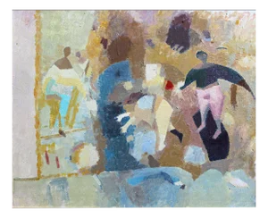 Victor Karnauh, Ball Game II, Oil on Canvas, 1990s