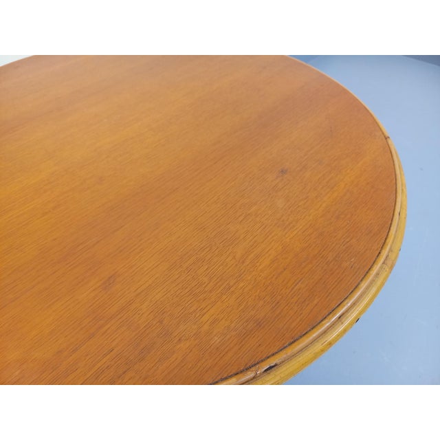 Vintage Round Coffee Table in Rattan and Wood, 1960s For Sale - Image 13 of 14