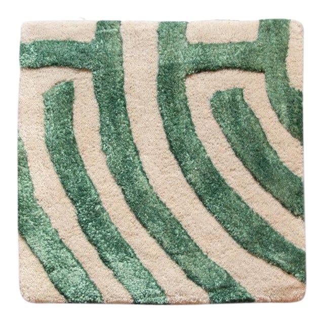 Contemporary Sample Lucca Maze Rug, Boxwood Green, 12x12 For Sale - Image 3 of 4