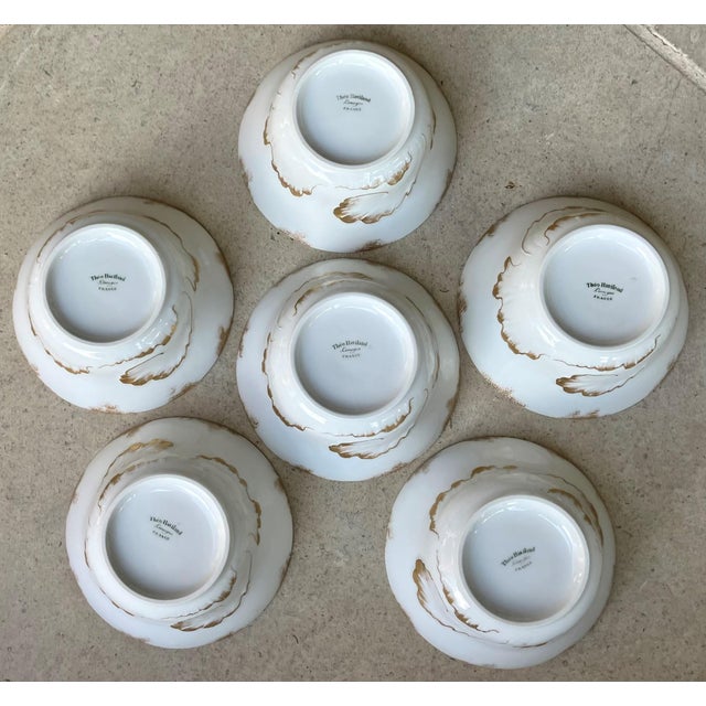 Circa 1900/1903 Theo Haviland Art Nouveau-Style Limoges Gold Gilt on Fine Porcelain China Berry Bowls - Set of 6 For Sale - Image 14 of 18
