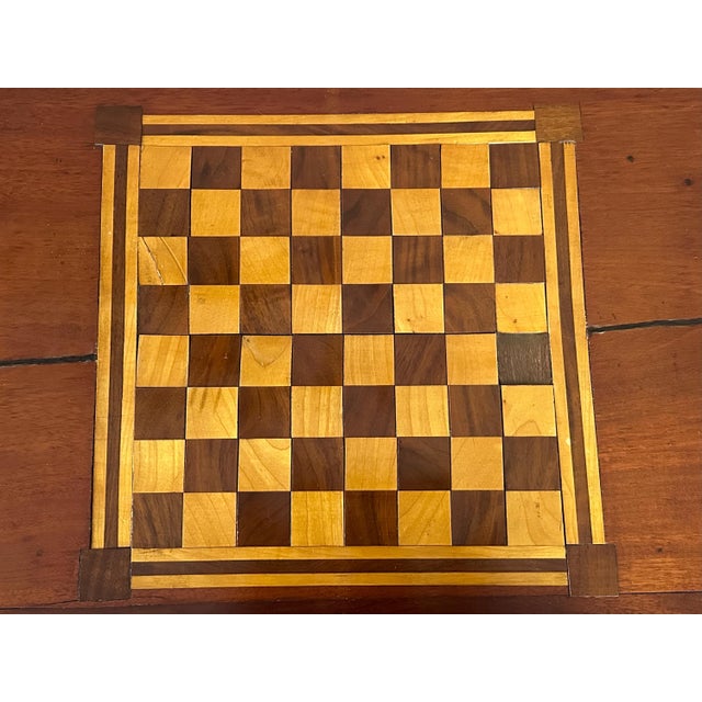 French Louis XVI Marquetry Game Table: Antique Mahogany Chessboard For Sale - Image 3 of 10