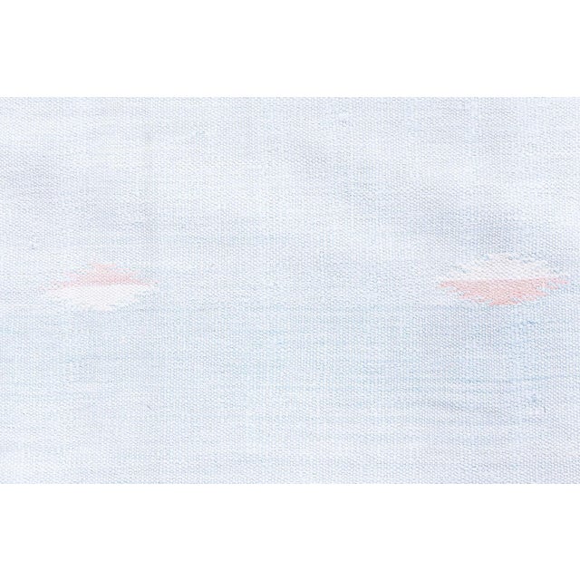 Baby Blue Doris Leslie Blau Mid-Century Dhurrie Light Blue Handmade Rug For Sale - Image 8 of 8