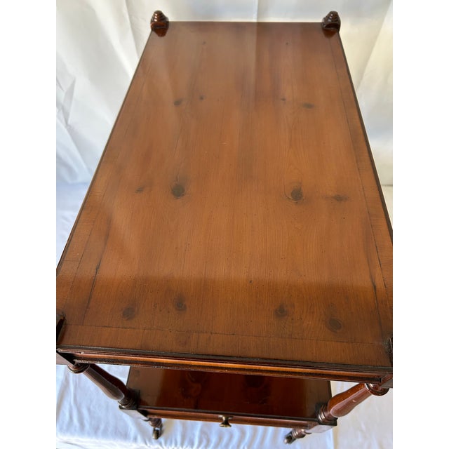 Pair of Antique English Mahogany Two-Tier Side Tables on Casters, Circa 1900 For Sale - Image 15 of 16