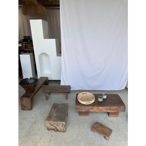 Stool in Organic Monoxyl Raw Asian Teak For Sale - Image 9 of 18