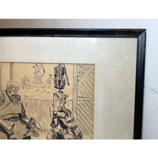 Rare Vintage Marion Bookman Cobbler Original Cartoon Illustration Ink Drawing For Sale - Image 10 of 12