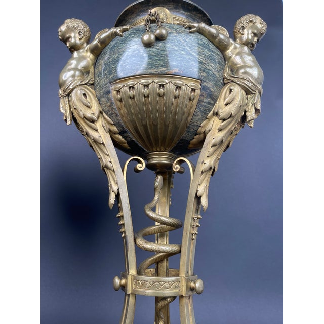 A Pair of Large 19th Century French Ormolu Mounted Obsidian Urns For Sale - Image 4 of 10