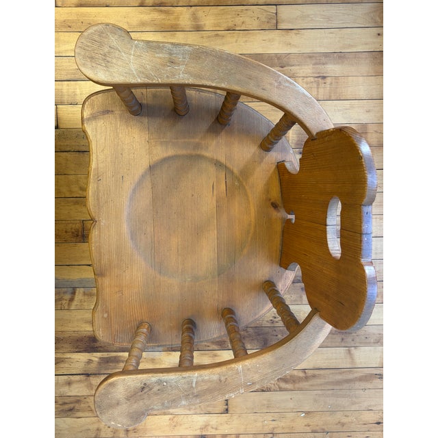 Mid 19th Century Mid 19th Century Swiss Pine Farm House Armchair For Sale - Image 5 of 7