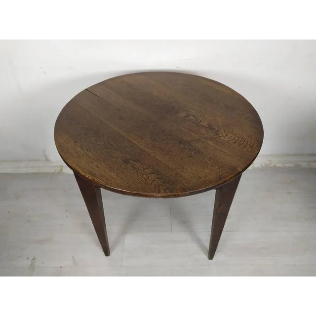 Round Oak Farm Table For Sale - Image 5 of 13