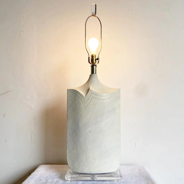 Postmodern Postmodern Oversized Ceramic and Lucite Table Lamp by Casual Lamps For Sale - Image 3 of 8