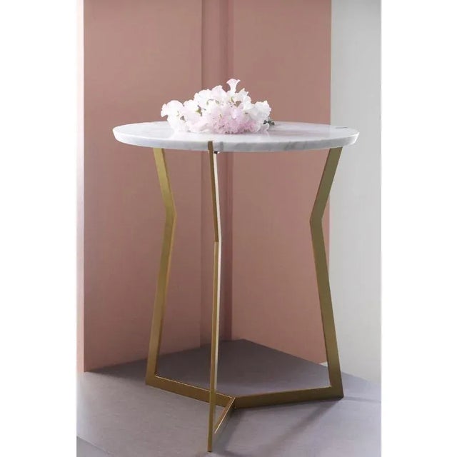 Contemporary Carrara Marble Star Side Table by Olivier Gagnère For Sale - Image 3 of 7