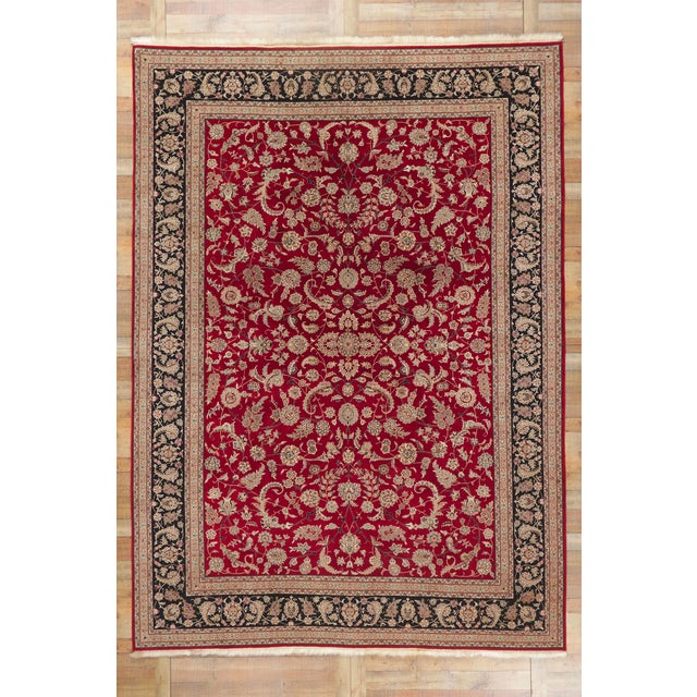 Vintage Indian Tabriz Wool and Silk Rug, 09'09 X 13'07 For Sale - Image 9 of 10