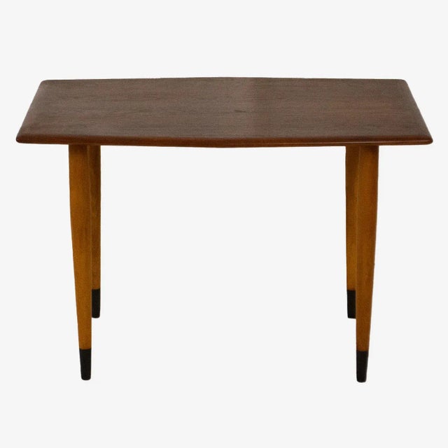 DUX Pair of Modern Teak and Brass Side Tables by Dux of Sweden For Sale - Image 4 of 7
