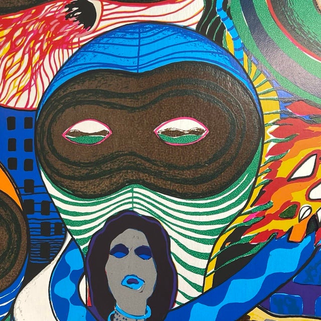 1970s 1972 Helmut Kand "One Morning the Masks Got Stuck" Signed Surrealist Print For Sale - Image 5 of 11