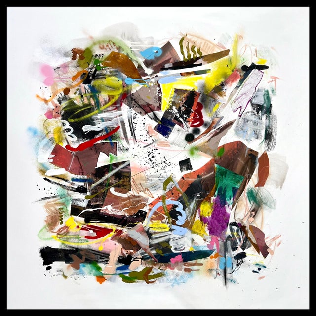 Contemporary Maria Esmar, Untitled, Collage on Canvas For Sale - Image 3 of 3