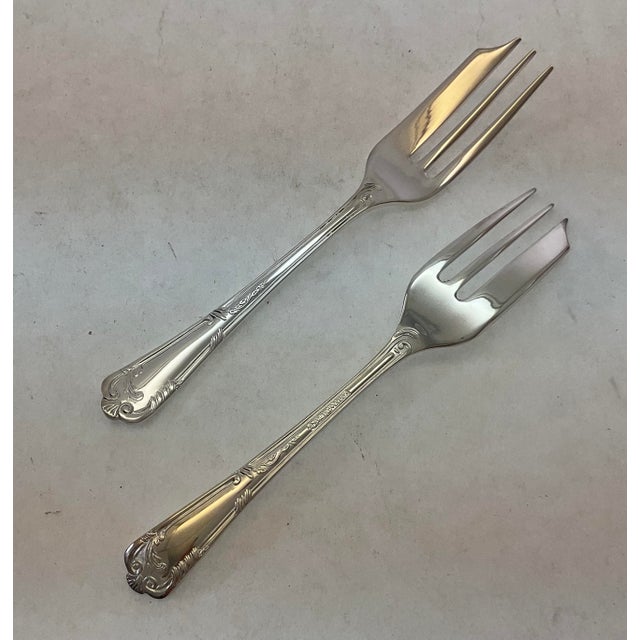 New 1980s Silver Plated 12 Pastry Forks Set , La Regence For Sale - Image 11 of 17