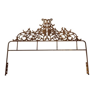 Rococo Style Cast Iron Queen Size Headboard For Sale