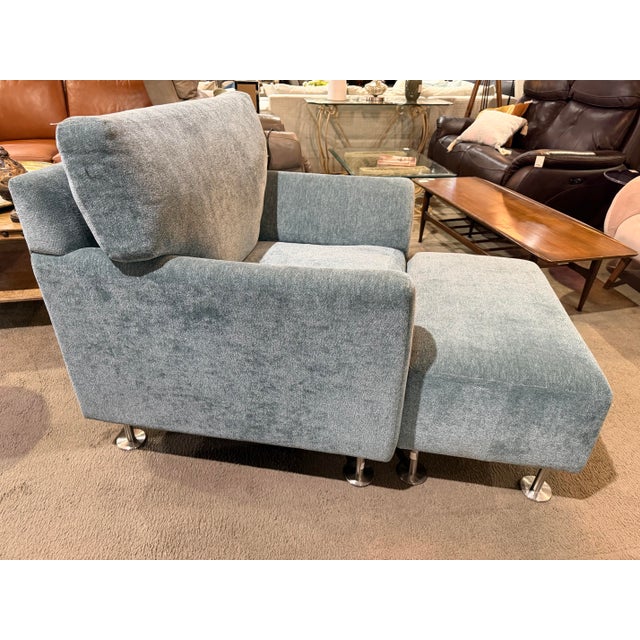 An inviting blend of relaxed comfort and tailored design, this Fabrizi Custom Furniture Chair with Ottoman offers a...