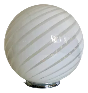 Murano Spiral White Murano Glass Table Lamp by Simoeng