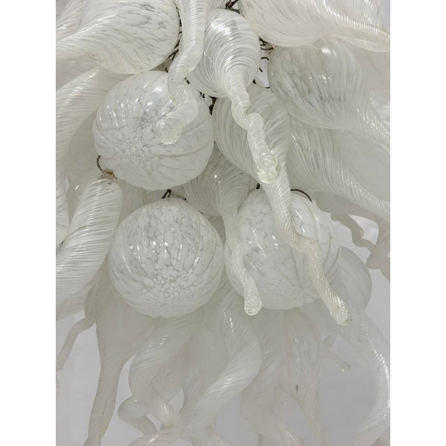 Large Vintage Murano Hand Blown Glass Chandelier, Italian Modern Lighting For Sale - Image 10 of 18